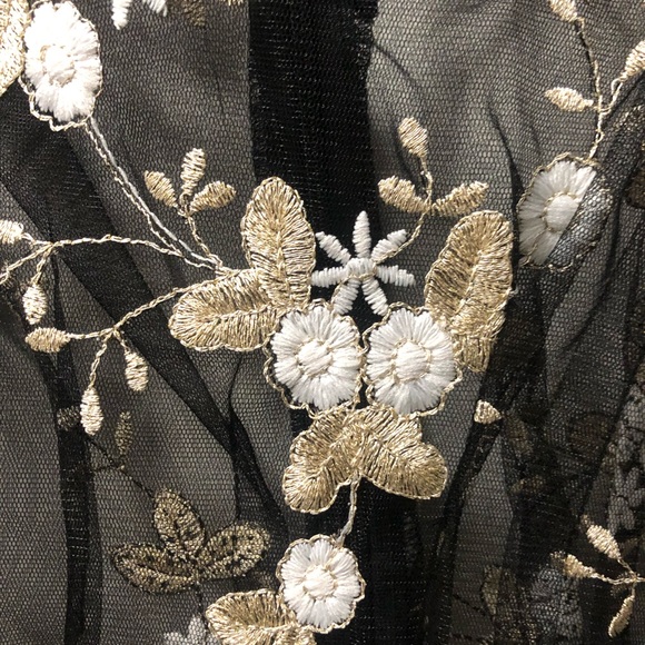 (219) Black Sheer Floral Mini Dress - Picture 10 of 16